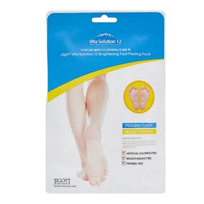 Отшелущивающие пилинг-носочки для ног Jigott Vita Solution 12 Brightening Foot Peeling Pack, 1пара