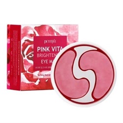 Осветляющие тканевые патчи для глаз с витаминным комплексом Petitfee Pink Vita Brightening Eye Mask, 60шт