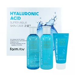 Набор из 3-х средств с гиалуроновой кислотой FarmStay Hyaluronic Acid Super Aqua Skin Care 3 Set