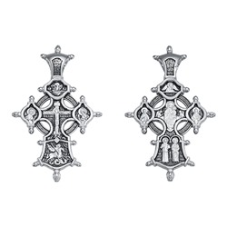 Крест (образ Всецарица) из серебра частичное чернение литье