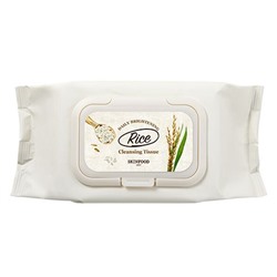Очищающие салфетки с экстрактом риса SkinFood Rice Daily Brightening Cleansing Tissue, 80шт