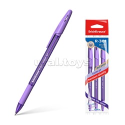 НАбор ручек  шариковых 3 шт  R-301 Violet Stick&Grip 0.7, цвет чернил фиолетовый