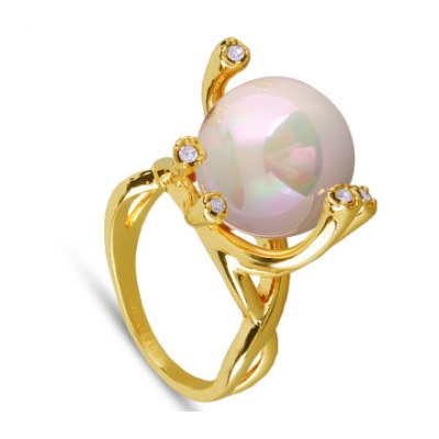 Кольцо (Майорка 14мм бледно — розовая; покрытие золото)