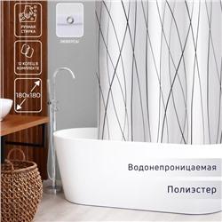 Штора для ванны Доляна «Моно», 180×180 см
