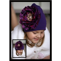 Фиолетовая шапка с пионом Акварель…
