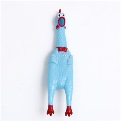 Игрушка пищащая "Задумчивая курица" для собак, 28 см, голубая