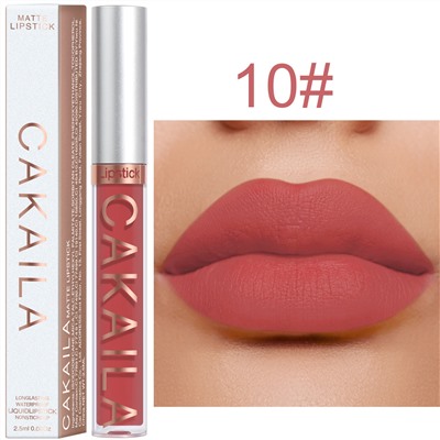 Водостойкая матовая помада для губ CAKAILA longasting Waterproof Liquidlipstick nonstickcup 10