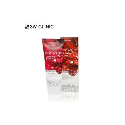 Пенка для умывания 3w Clinic Rose Water Foam Cleansing 100ml с экстрактом розы