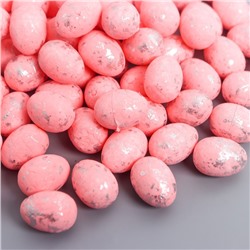 Декор пасхальный "Яйцо - серебристая крапинка" набор 100 шт розовый 1,5х1,8 см, 8х8х8 см