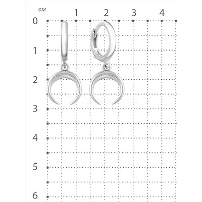 Серьги из серебра родированные - Лунница 925 пробы с033р