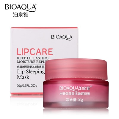 BIOAQUA  Маска для Губ Ночная LIP CARE Клубничная с Касторовым маслом  20г  (BQY-9980)