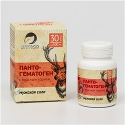 Пантогематоген «Мужская сила» с красным корнем, 30 капсул по 500 мг