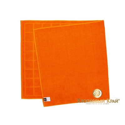 Полотенце банное 70х140 см Клетка оранж