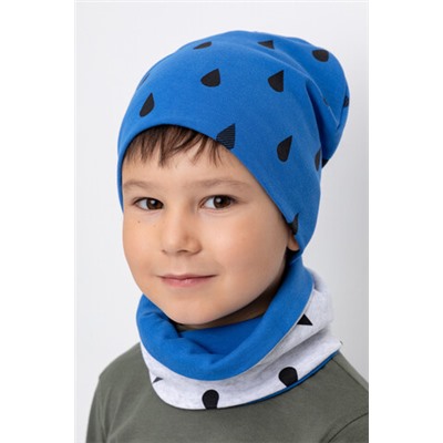Комплект  для мальчика  К 8151/ярко-голубой,св.серый меланж,капли