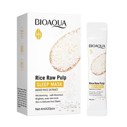 BIOAQUA  Маска для лица Ночная RICE RAW PULP с экстрактом РИСА  (4мл * 20 саше)  (BQY93134)