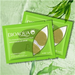 Гидрогелевые патчи с экстрактом морских водорослей и ниацинамидом BIOAQUA NICOTINAMIDE SEAWEED COLLAGEN EYE MASK, 1 пара.