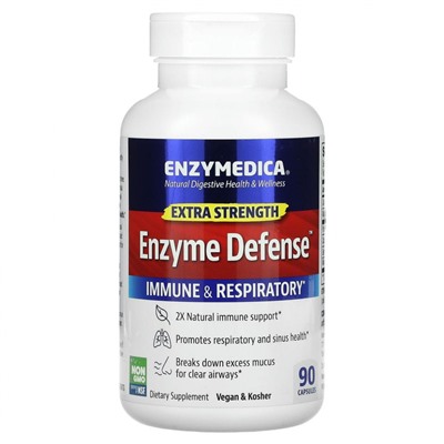 Enzymedica, Enzyme Defense, усиленный, 90 капсул