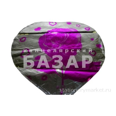 Шарик возд. фольга HE-B0043 "Роза", 45х50см /50 /0 /3000