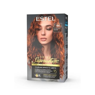 ESTEL COLOR Signature Крем-гель краска для волос тон 7/44 Морской коралл