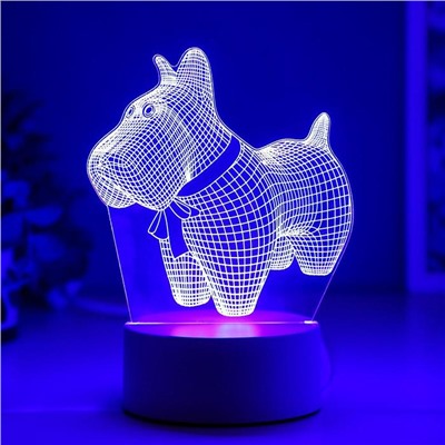 Светильник "Собачка с бантиком" LED RGB от сети RISALUX