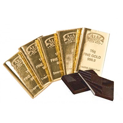 Шоколад весовой ПЯТНАДЦАТЬ граммов золота 7 вкусов (шоколадки по 15 гр) 3 кг КФ АтАг