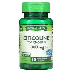 Nature's Truth, Citicoline CDP Choline, 1000 мг, 30 капсул с быстрым высвобождением