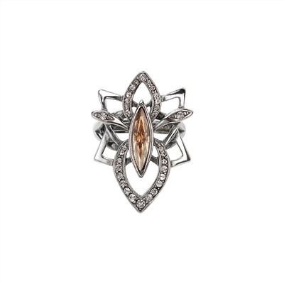 "Рингостела" кольцо в серебряном покрытии из коллекции "Королева ночи" от Jenavi