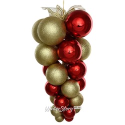 Гроздь из пластиковых шаров Almansora - Golden Rosso 50 см (Winter Deco)