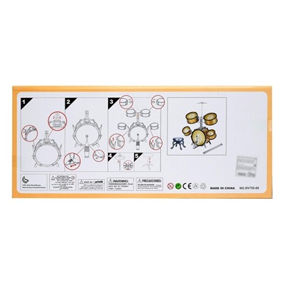 Барабанная установка «Голд», 5 барабанов, тарелка, палочки, стульчик, педаль, МИКС, уценка