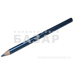 Карандаш Faber-Castell "Jumbo Grip", синий металлик, трехгран., утолщен., заточен.