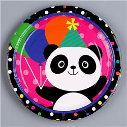Тарелка бумажная «Панда с шариками», в наборе 6 шт.