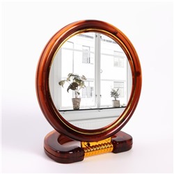 Зеркало настольное - подвесное, двустороннее, с увеличением, d зеркальной поверхности 9 см, цвет «янтарный»