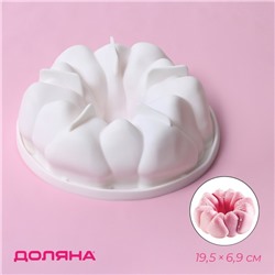 Форма для муссовых десертов и выпечки Доляна «Гранатовый браслет», силикон, 19,5×19,5×6,9 см, цвет белый