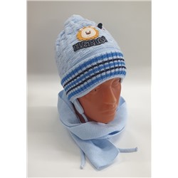 Комплект (шапка + шарф) 91-859, голубой