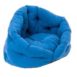 Лежанка овальная пухлая "Мечты" №1, с подушкой, бархат, 48 х 40 х 34 см, синяя