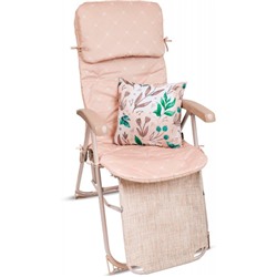 Кресло-шезлонг со съемным матрасом и декоративной подушкой Haushalt песочный до 100кг HHK7/SN "НИКА"