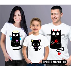 Футболки Family Look  Black cats (Комплект 3 шт)