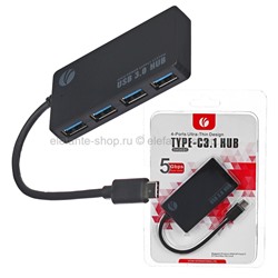 Разветвитель HUB VCOM USB3.1 Type-CM 4Port Black (UM)