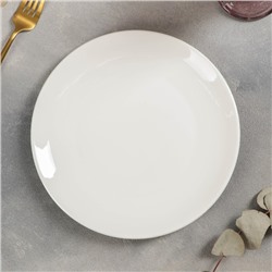 Тарелка фарфоровая обеденная Доляна White Label, d=22,6 см, цвет белый