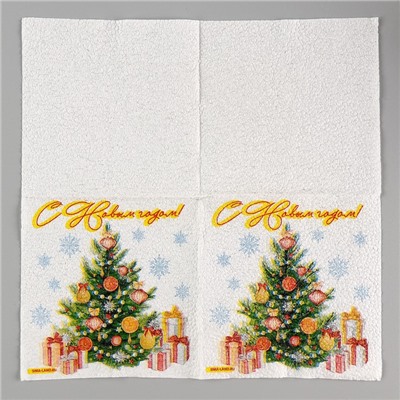 Салфетки бумажные «Новогодняя ёлка», однослойные, 24 × 24 см, в наборе 20 шт.