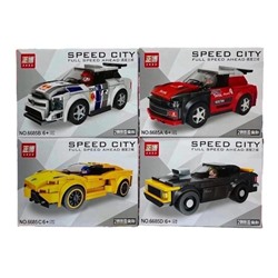 Конструктор Speed City 2в1 Машинка и Трансформер (упаковка 4шт)