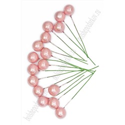 Ягодка на веточке 12 мм (100 шт) SF-021, св. розовый перламутр