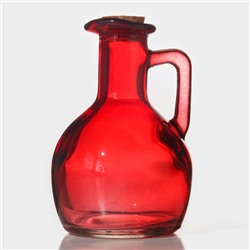 Бутыль стеклянная для соусов и масла Доляна «Олио», 200 мл, h=12 см, цвет красный