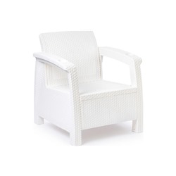 Кресло "Ротанг-плюс" 730х700х790мм (белый) (без подушки)  (уп.1)