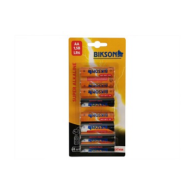 Батарейка BIKSON LR6-8BL, АА, 1,5V, 8шт, блистер арт. BN0504-LR6-8BL, алкалиновая (цена за 1 шт.)