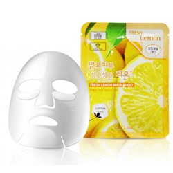 Осветляющая тканевая маска для лица с экстрактом лимона 3W Clinic Fresh Lemon Mask Sheet, 23 мл