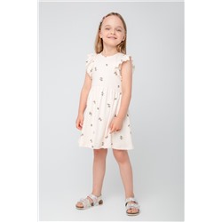 Платье  для девочки  КР 5802/светлый жемчуг,оливки к387