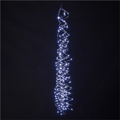 Гирлянда на елку 1 м Лучи Капельки Росы, 10 нитей, 100 холодных белых мини LED ламп, серебряная проволока, IP44 (Koopman)