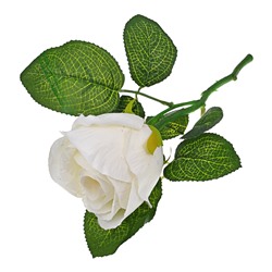 TCV009-06 Искусственный цветок Роза, 29х7см, цвет белый