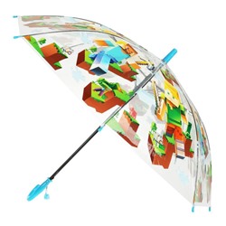 Зонт детский майнкрафт r-50см, прозрачный, полуавтомат ИГРАЕМ ВМЕСТЕ